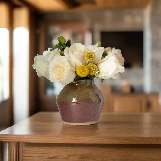 Fireside Geometric Vase in Red and Gold