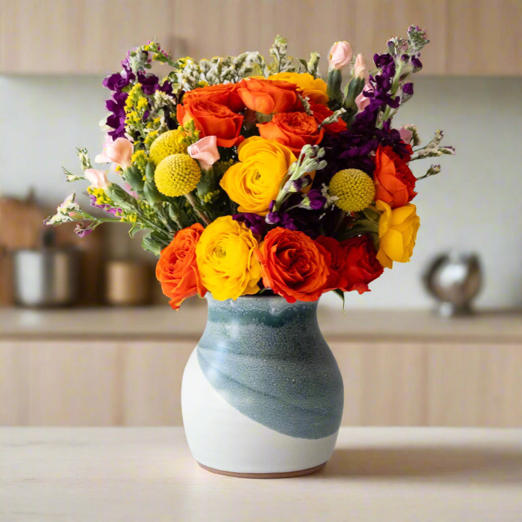 Creamy White Bluebird Vase