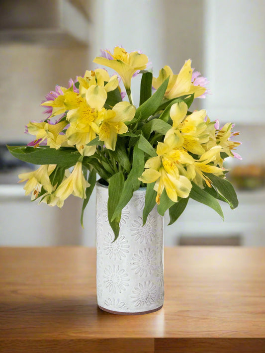 White Flower Vase or Tumbler