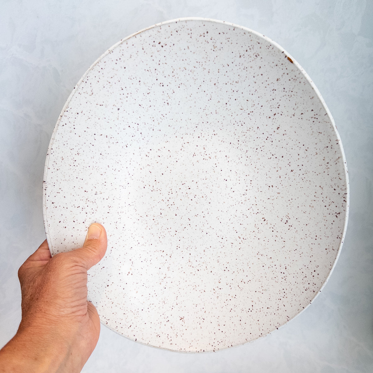 Speckled White Riverstone Serving Bowl