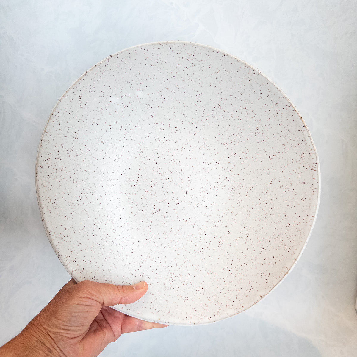 Speckled White Riverstone Serving Bowl