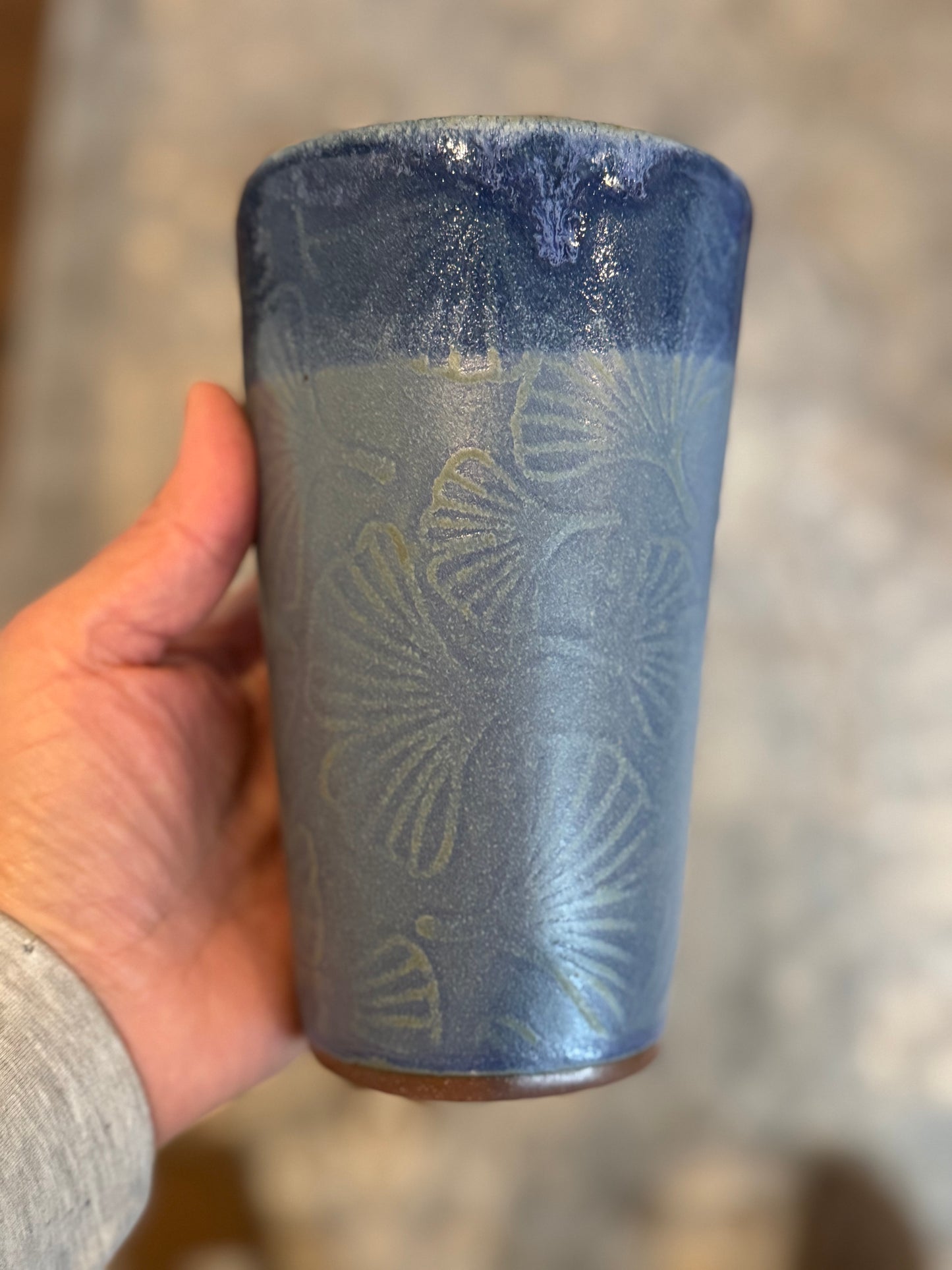 Blue Ginkgo Tumbler Set of Two