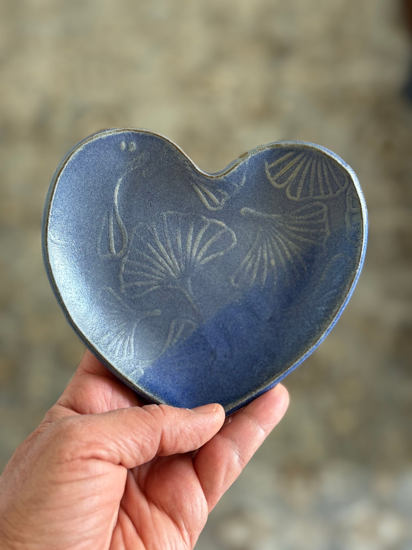Ginkgo Heart Shaped Jewelry Dish (5 inches)