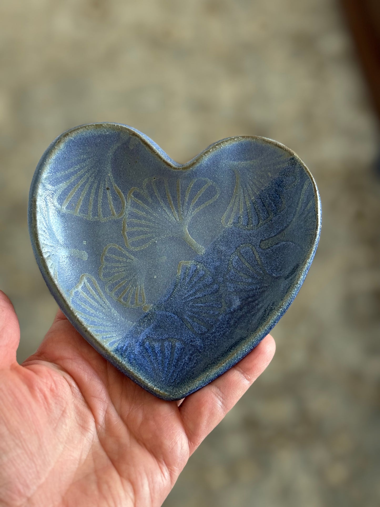 Ginkgo Heart Shaped Jewelry Dish (5 inches)