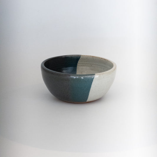 Turquoise and shiny white bowl