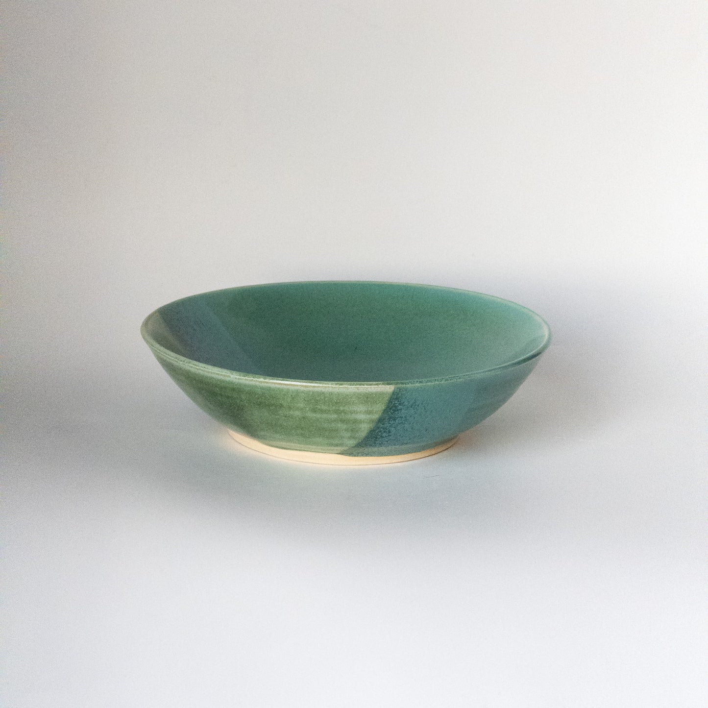 Green Pastures Blue Skies Shallow Bowl (white clay)