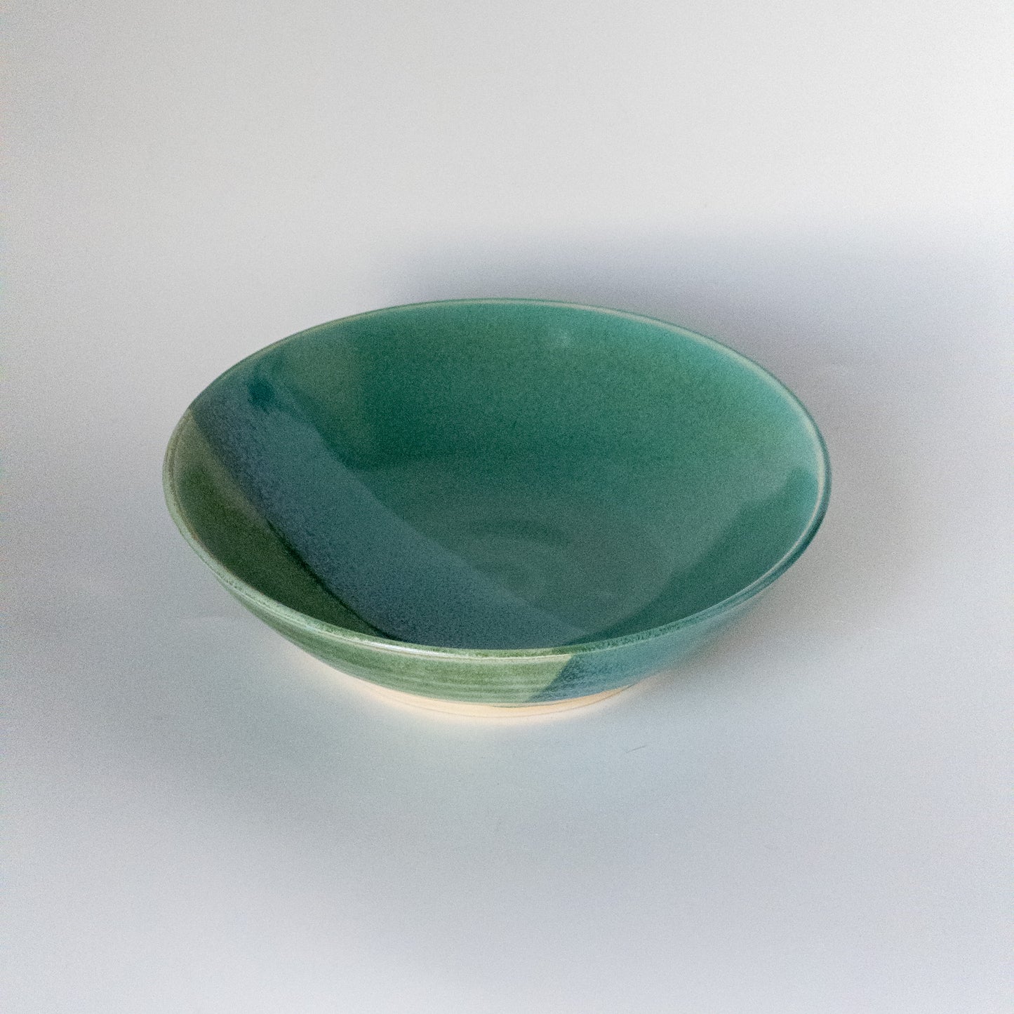 Green Pastures Blue Skies Shallow Bowl (white clay)