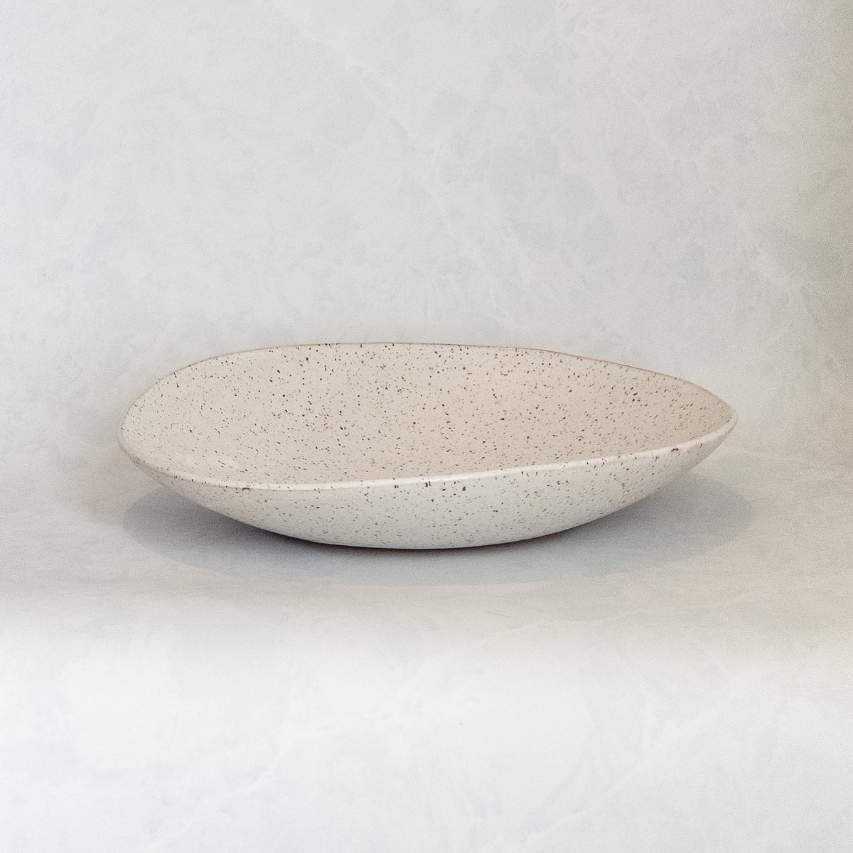 Speckled White Riverstone Serving Bowl