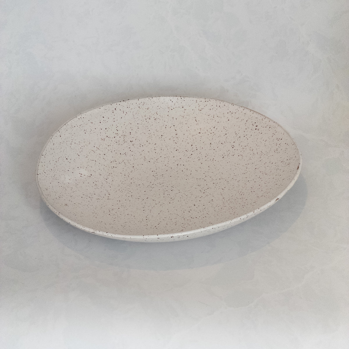 Speckled White Riverstone Serving Bowl