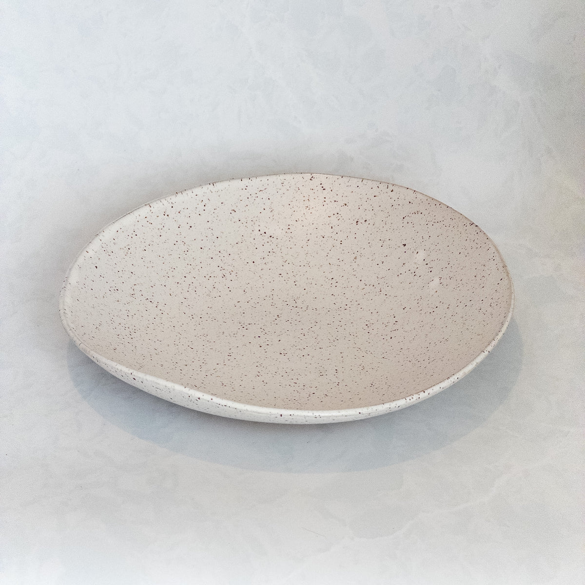 Speckled White Riverstone Serving Bowl