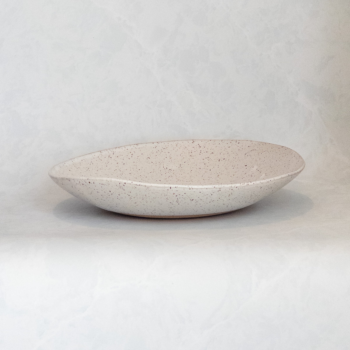 Speckled White Riverstone Serving Bowl