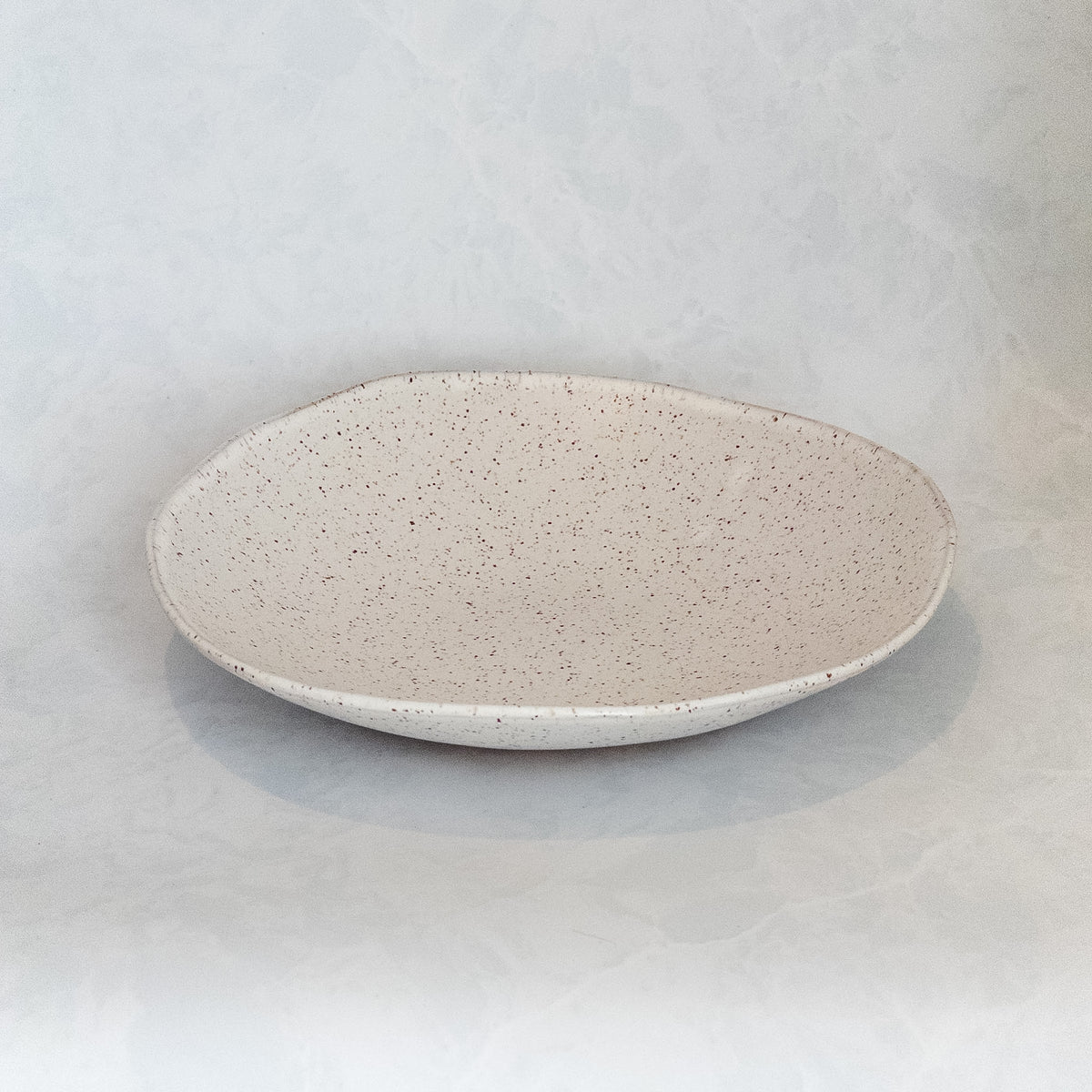 Speckled White Riverstone Serving Bowl