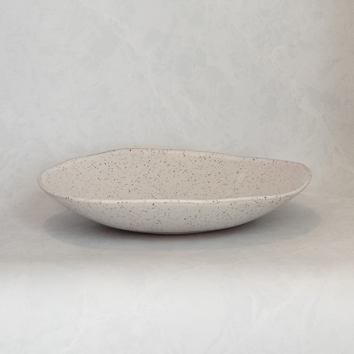 Speckled White Riverstone Serving Bowl