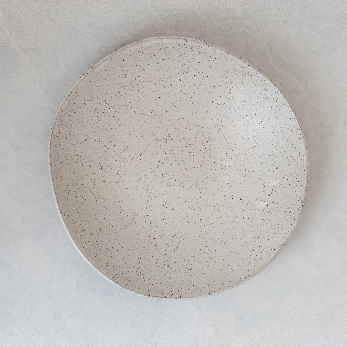 Speckled White Riverstone Serving Bowl
