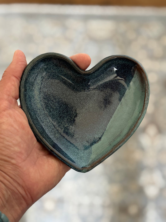 Ceramic Heart Jewelry Dish (5 inches)