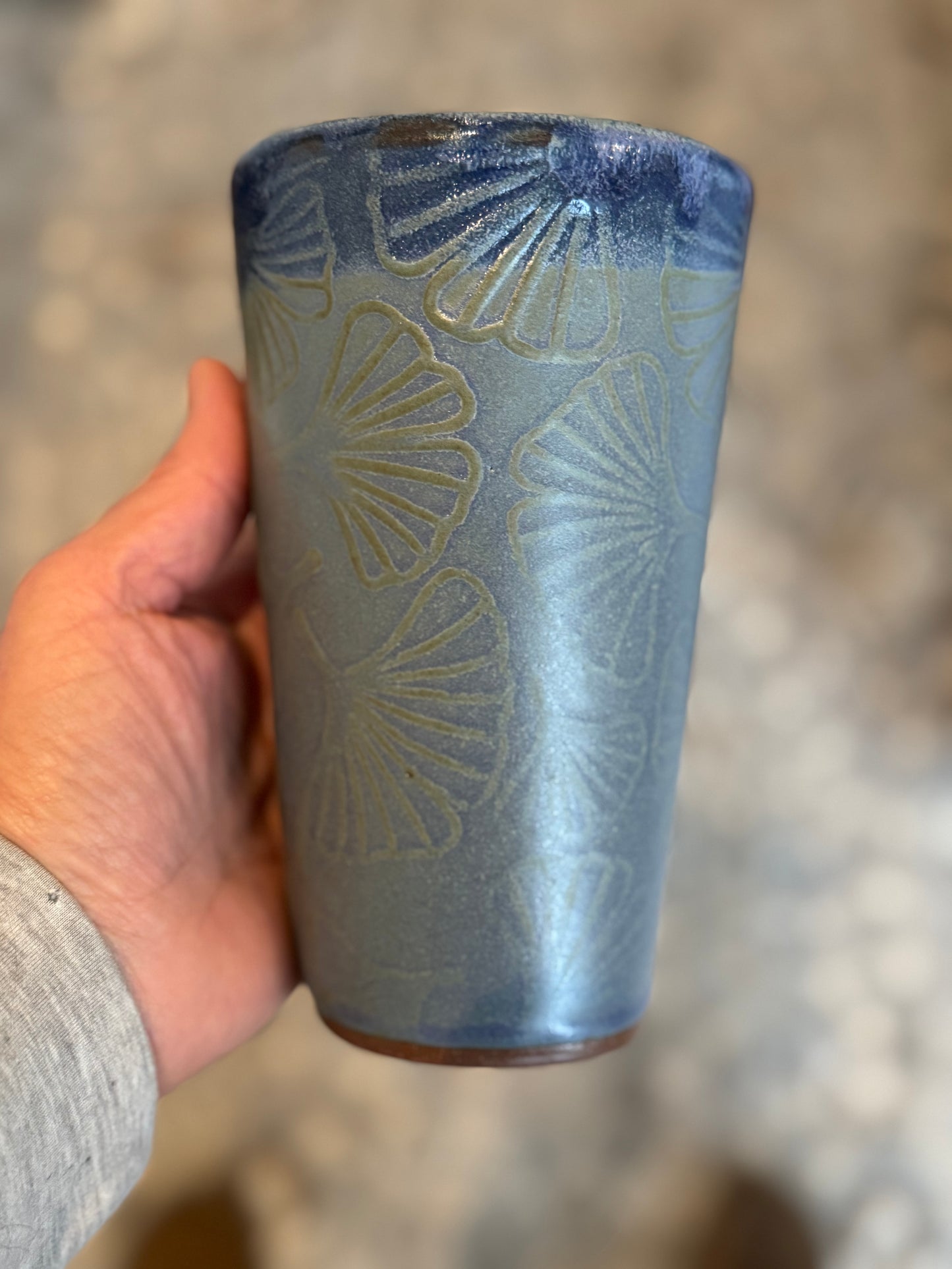 Blue Ginkgo Tumbler Set of Two