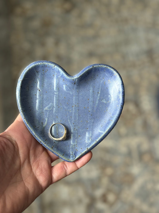 Heart Shaped Jewelry Dish Bluebirds (5 inches)