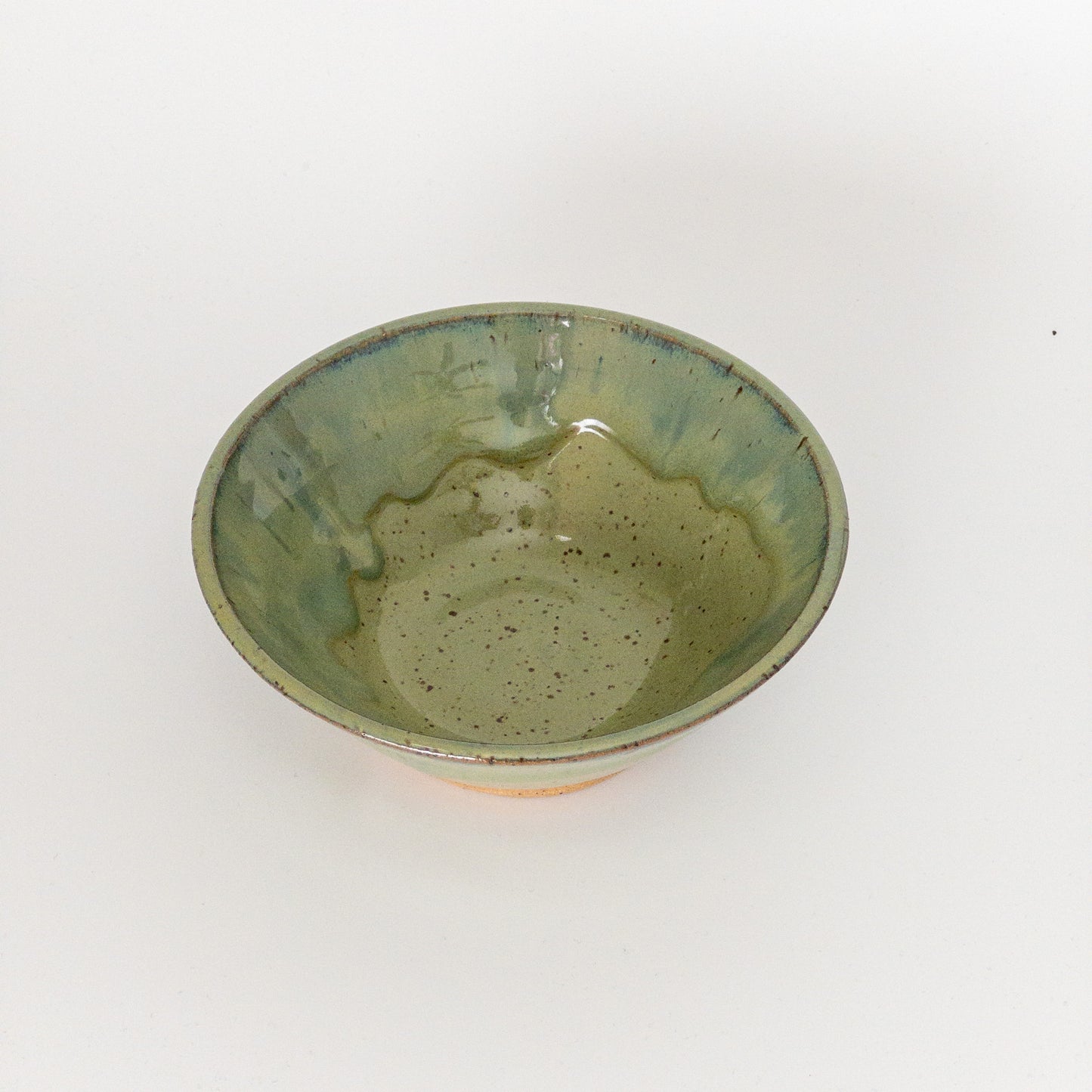 Spring Green and Blue Bowl (holds approx. 10 ounces)